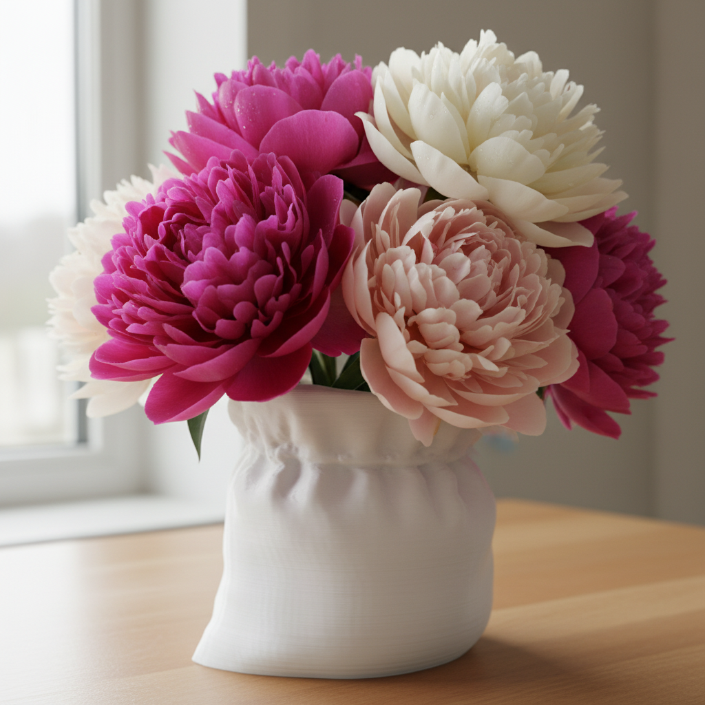 Vaso Sacchetto 3D - Design Originale Effetto Tessuto