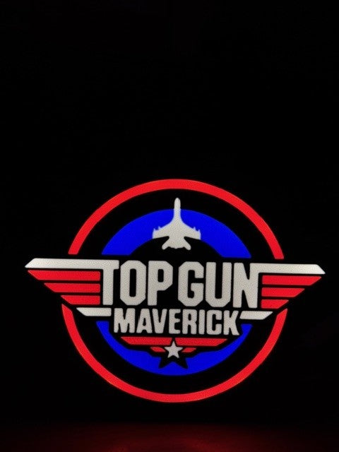 Lampada LED Maverick Top Gun 3D - Icona Aviazione Stampata in 3D