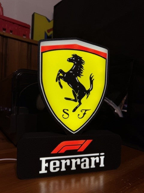 Lampe Ferrari F1 3D Crest - Logo Scuderia imprimé en 3D