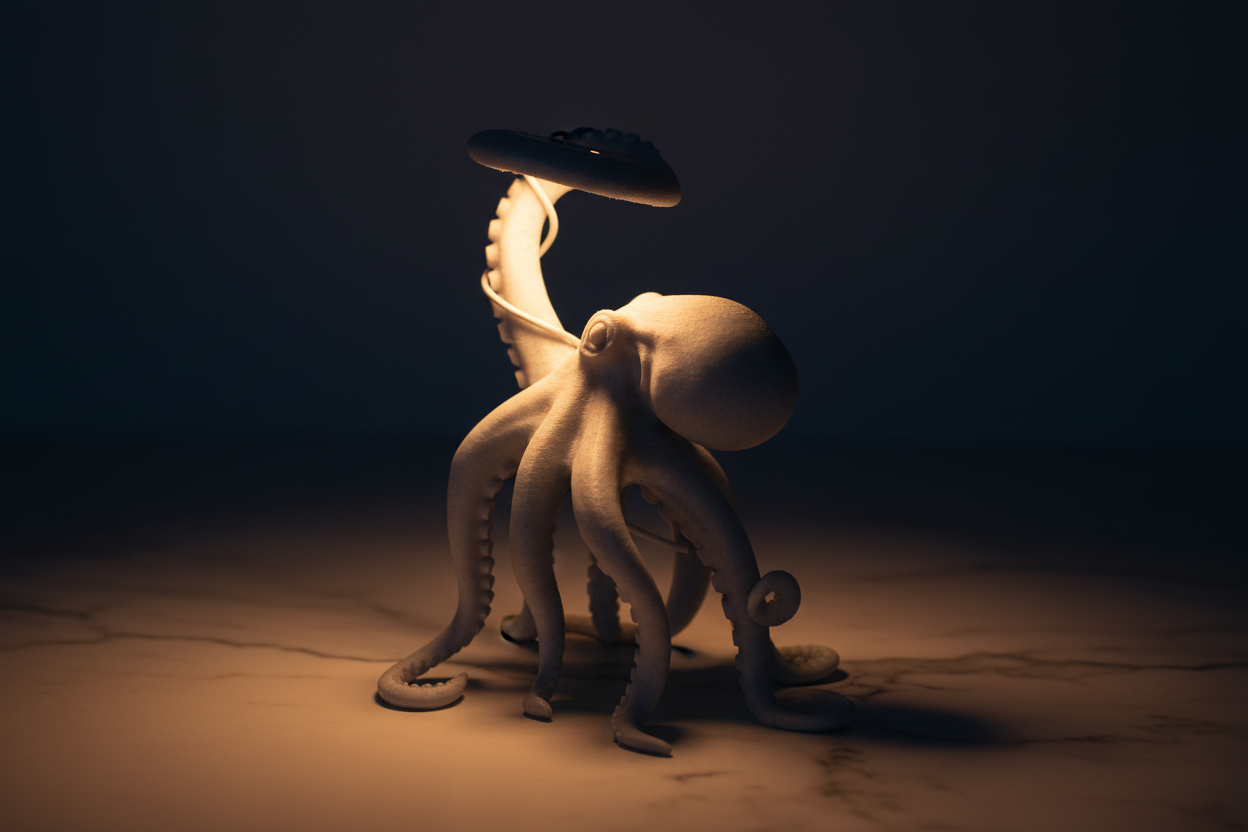 Lampada Polipo 3D - La Creatura Marina che Illumina con Eleganza
