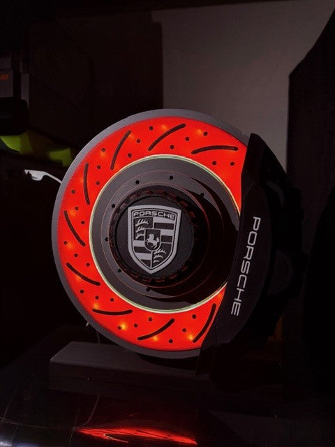 Lampada Pinza e Disco Freno Porsche 3D - Sistema Frenante Illuminato