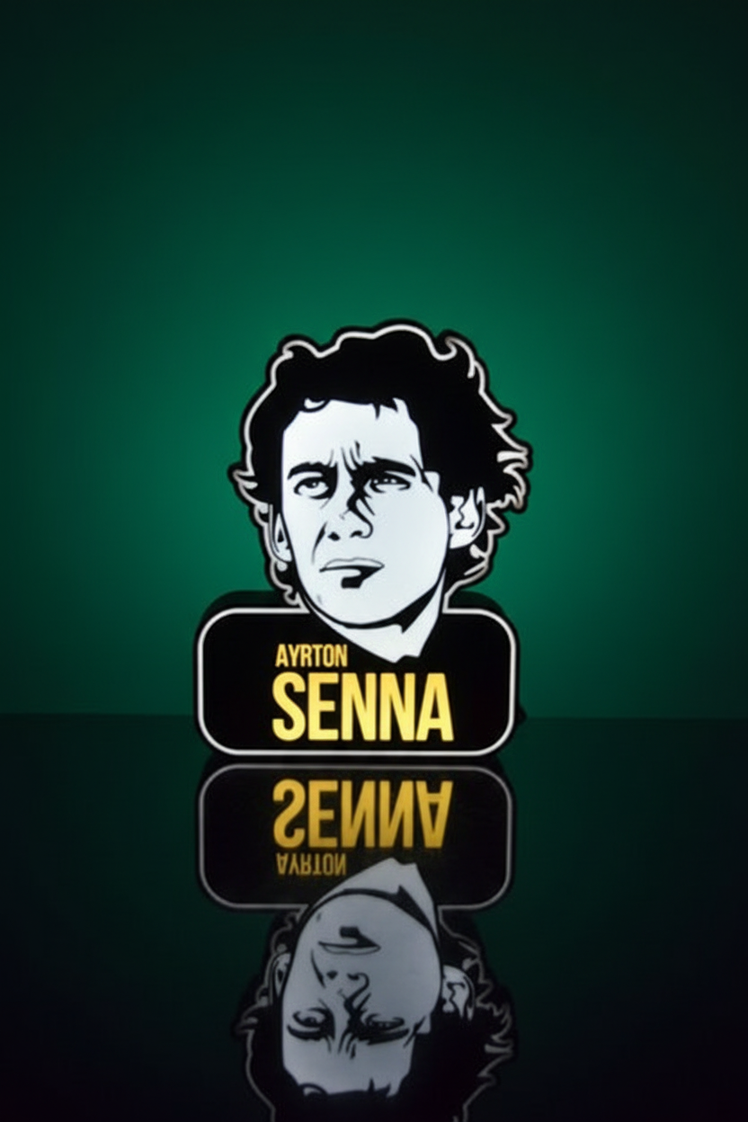 Lampada Ayrton Senna 3D - Il Mito della Formula 1 che Illumina la Passione