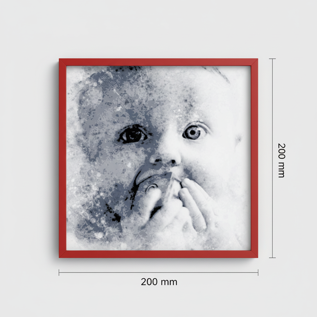 Il Tuo Amore in 3D - Ritratto Personalizzato con Cornice 200x200mm