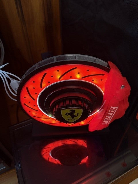 Lampada Pinza e Disco Freno Ferrari 3D - Sistema Frenante Illuminato Artigianale