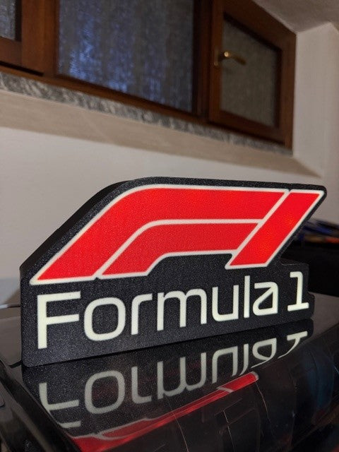 Lampada LED Formula 1 - Logo F1 Stampa 3D Artigianale