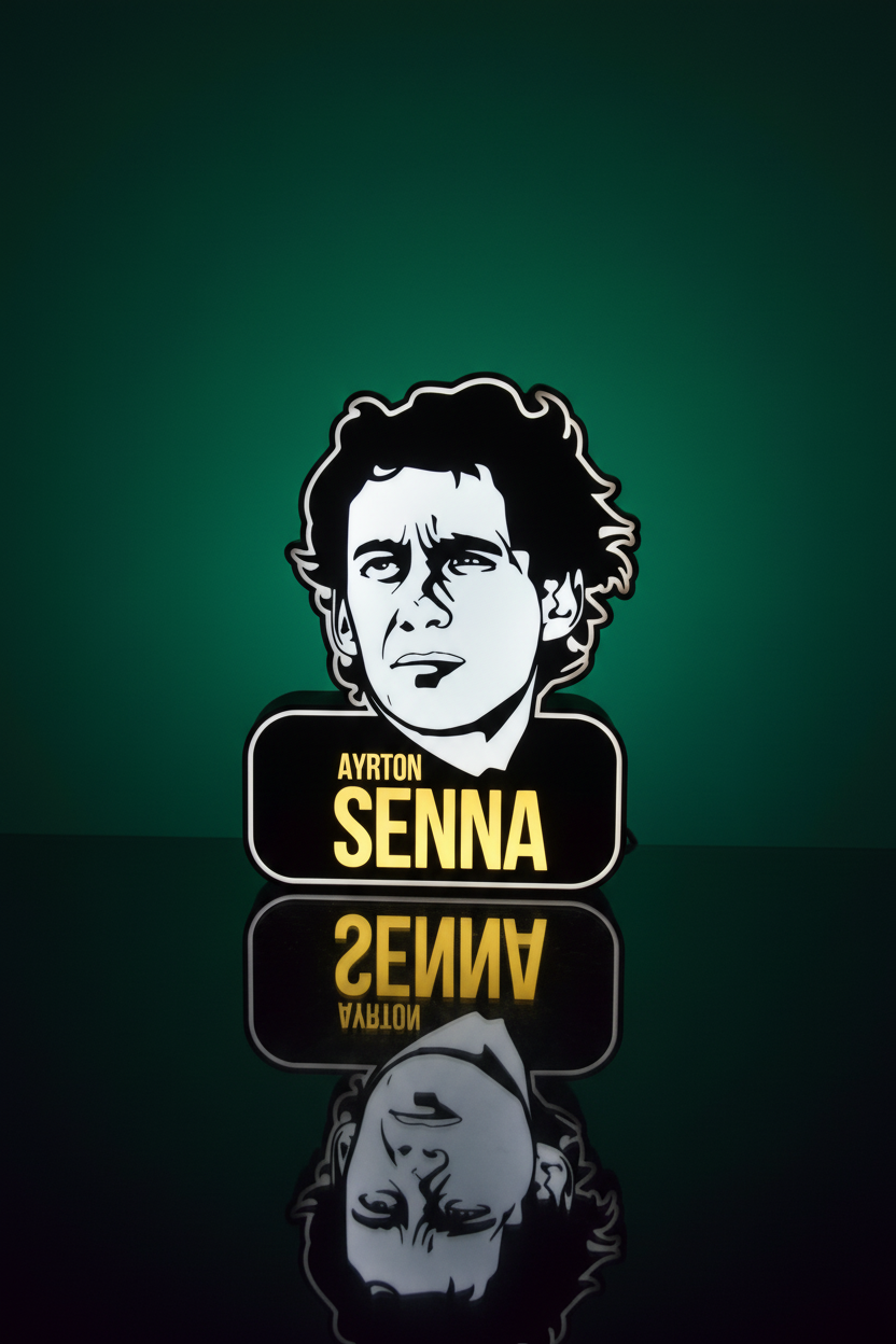 Lampada Ayrton Senna 3D - Il Mito della Formula 1 che Illumina la Passione