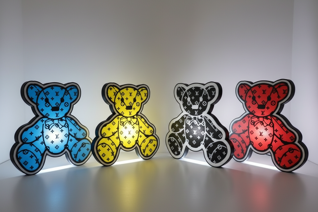 Lampe ours en peluche 3D de luxe - Une icône du design qui illumine avec style