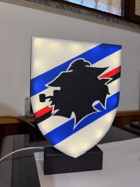 Lampada Sampdoria 3D - Il Cuore Blucerchiato che Illumina la Fede
