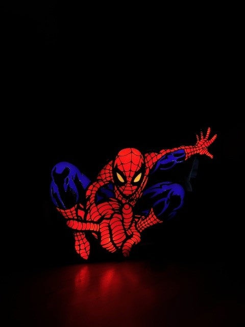 Spider-Man 3D LED Lamp - Handmade 3D Printed Spider-Man