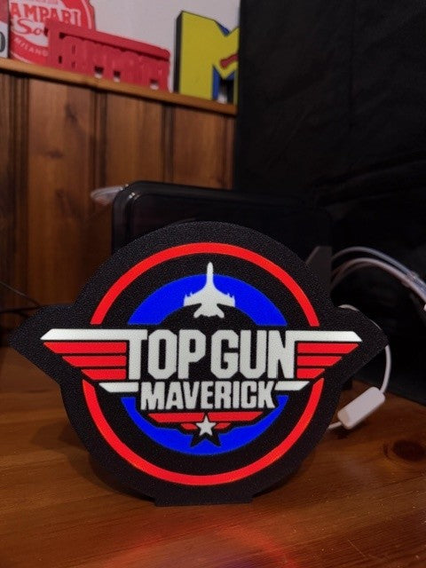 Lampada LED Maverick Top Gun 3D - Icona Aviazione Stampata in 3D