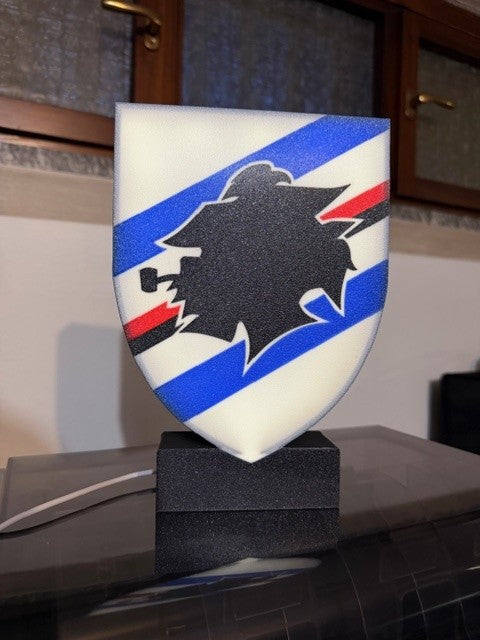 Lampada Sampdoria 3D - Il Cuore Blucerchiato che Illumina la Fede