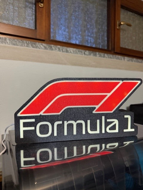 Lampada LED Formula 1 - Logo F1 Stampa 3D Artigianale
