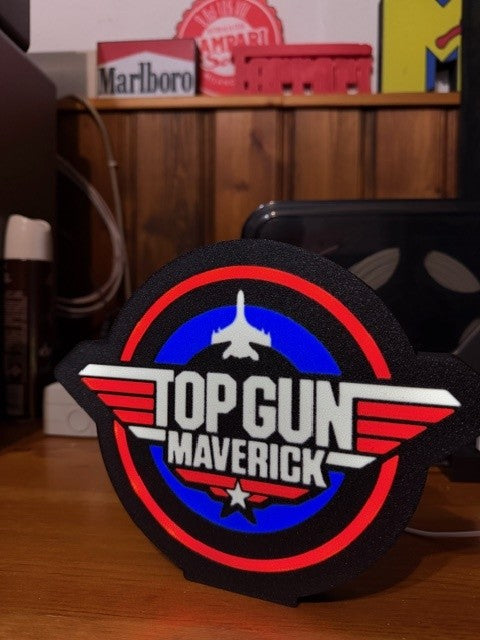 Lampada LED Maverick Top Gun 3D - Icona Aviazione Stampata in 3D