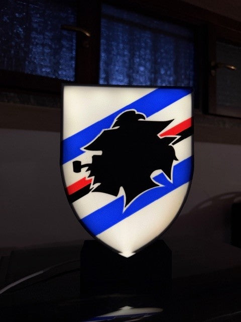 Lampada Sampdoria 3D - Il Cuore Blucerchiato che Illumina la Fede