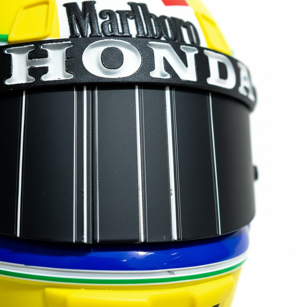 Replica Casco Ayrton Senna - Stampa 3D a Colori Formato Medio