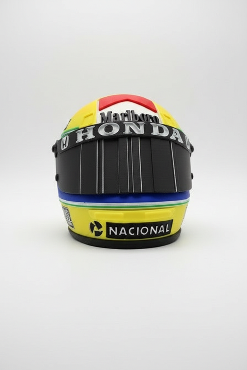Replica Casco Ayrton Senna - Stampa 3D a Colori Formato Medio