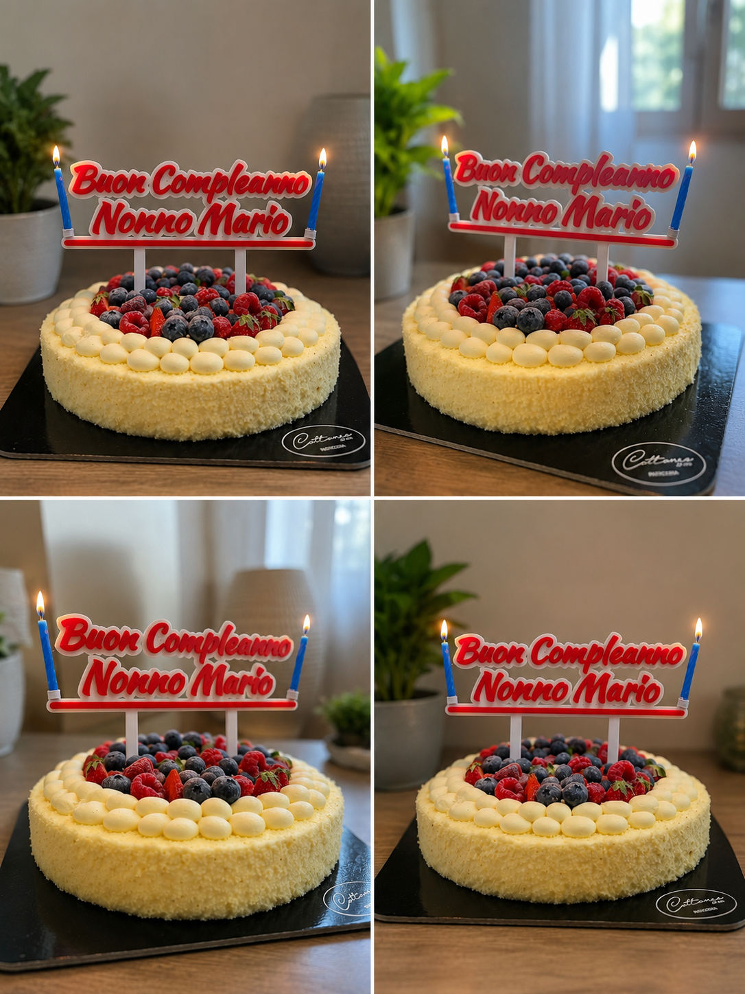 Scritta Personalizzata per Torta Compleanno con Porta Candeline