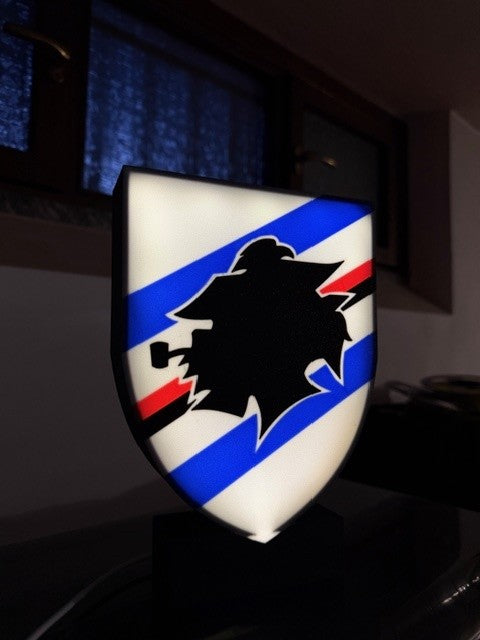 Lampada Sampdoria 3D - Il Cuore Blucerchiato che Illumina la Fede