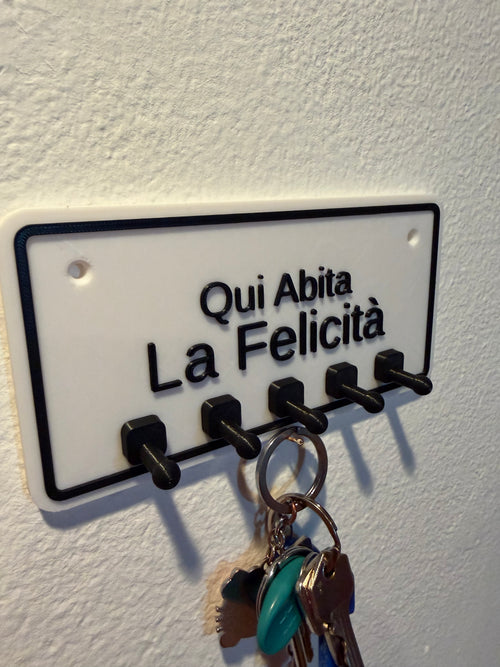 Appendichiavi da Muro Personalizzabile – Qui Abita la Felicità