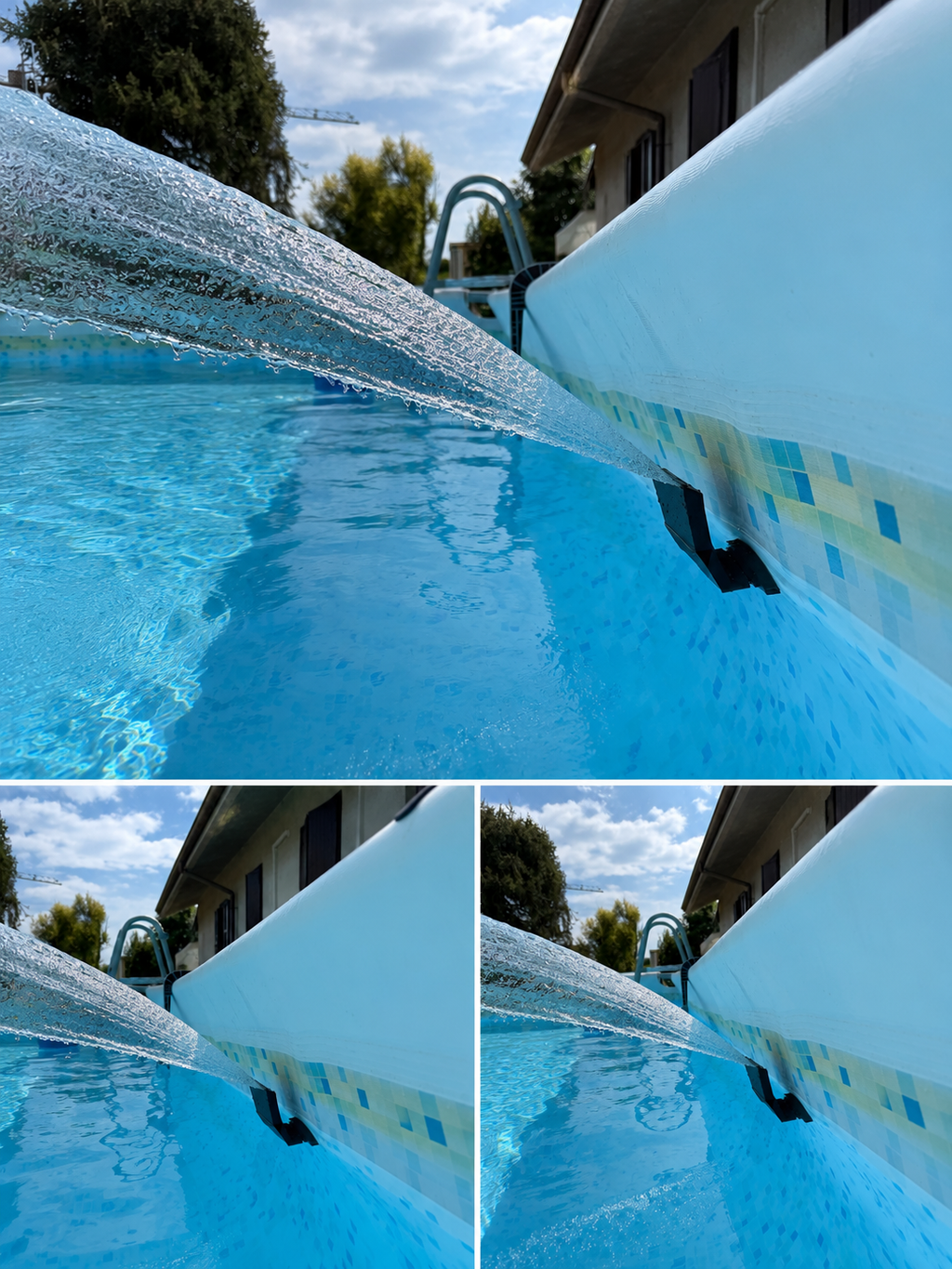 Fontana per Piscine Fuori Terra in PETG Nero