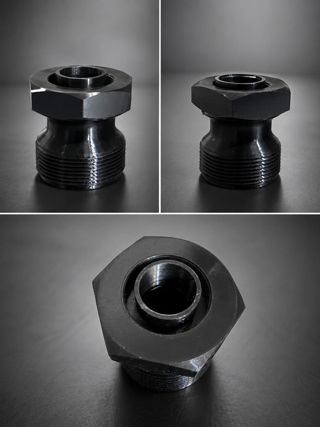 Adattatore Piscina Intex/Bestway – Filettato Interno, L24mm L38mm L60mm, PETG Nero
