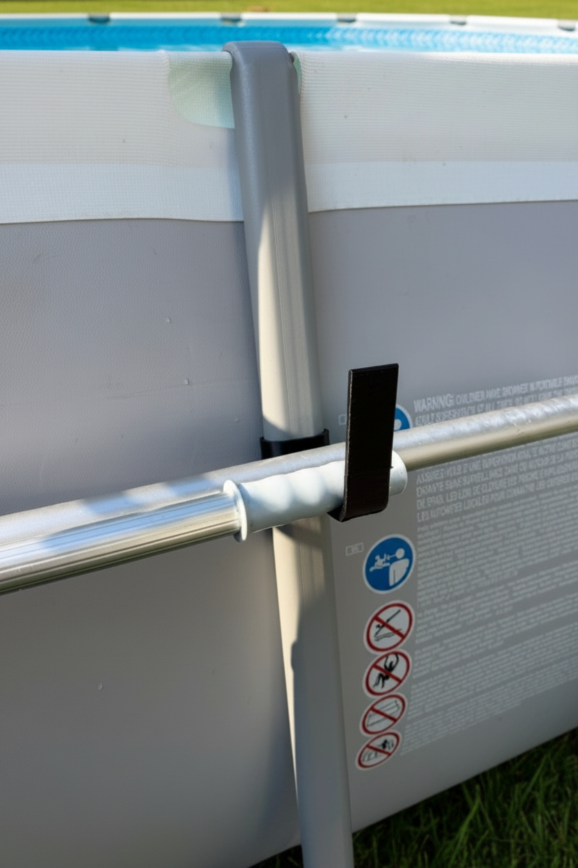 Supporto porta attrezzi piscina - dettaglio clip