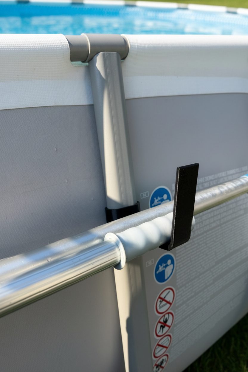 Supporto porta attrezzi piscina - clip sul bordo