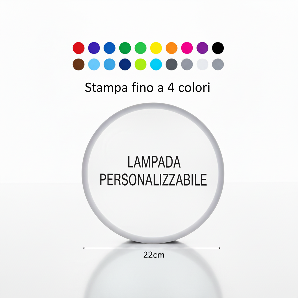 Lampada LED Personalizzata Tonda Ø22cm con Tua Foto 3D - Max 4 Colori - Illumina i Tuoi Ricordi