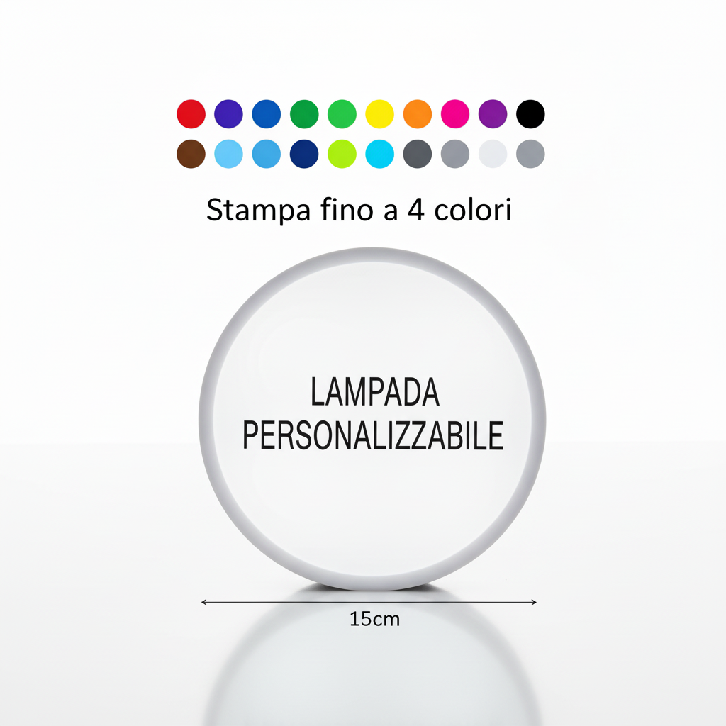 Lampada LED Personalizzata Tonda Ø15cm con Tua Foto 3D - Max 4 Colori - Illumina i Tuoi Ricordi